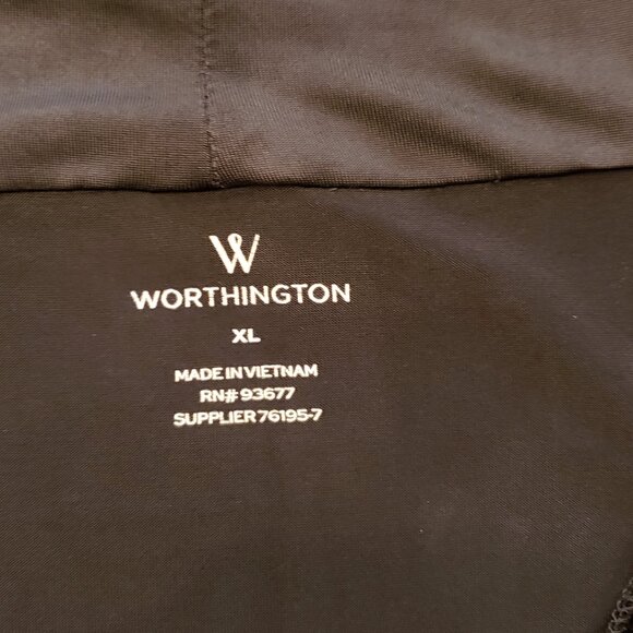 Worthington Black Draped Mock Neck Tank, Size:  XL - Picture 8 of 9